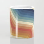 Funky Colorful 70s Rainbow Striped Zig Zag Pattern Blue Orange Hues Coffee Mug Gallery Image 4