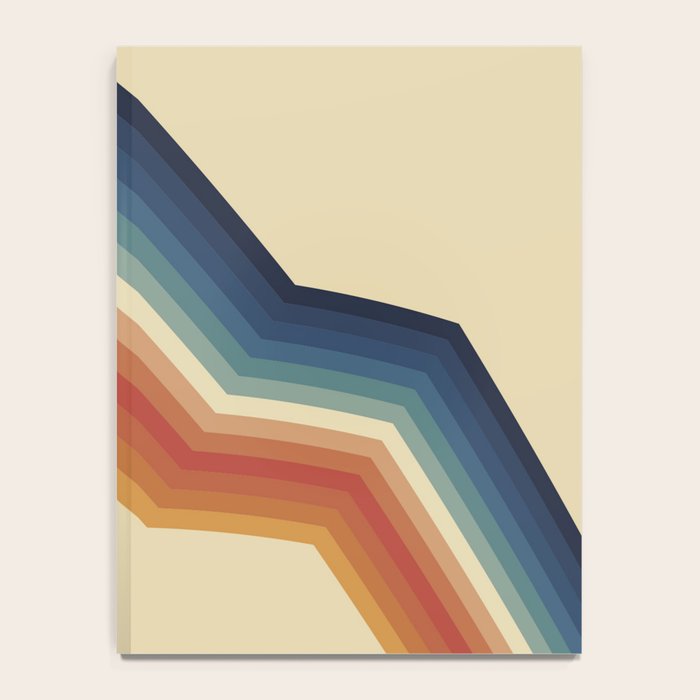 Funky Colorful 70s Rainbow Striped Zig Zag Pattern Blue Orange Hues Notebook Gallery Image 4