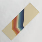 Funky Colorful 70s Rainbow Striped Zig Zag Pattern Blue Orange Hues Yoga Mat Gallery Image 1