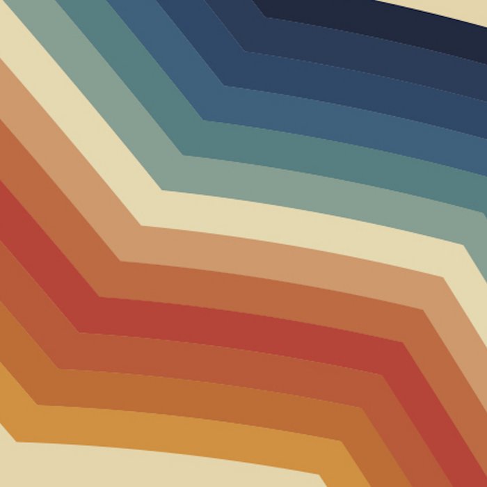 Funky Colorful 70s Rainbow Striped Zig Zag Pattern Blue Orange Hues Coffee Mug Gallery Image 2