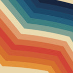 Funky Colorful 70s Rainbow Striped Zig Zag Pattern Blue Orange Hues Coffee Mug Gallery Image 2