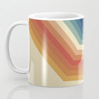 Funky Colorful 70s Rainbow Striped Zig Zag Pattern Blue Orange Hues Coffee Mug Gallery Image 3