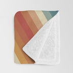 Funky Colorful 70s Rainbow Striped Zig Zag Pattern Blue Orange Hues Throw Blanket Gallery Image 3