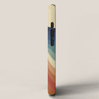 Funky Colorful 70s Rainbow Striped Zig Zag Pattern Blue Orange Hues iPhone Case Gallery Image 2
