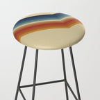 Funky Colorful 70s Rainbow Striped Zig Zag Pattern Blue Orange Hues Stool Gallery Image 2