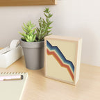 Funky Colorful 70s Rainbow Striped Zig Zag Pattern Blue Orange Hues Mini Art Print Gallery Image 2