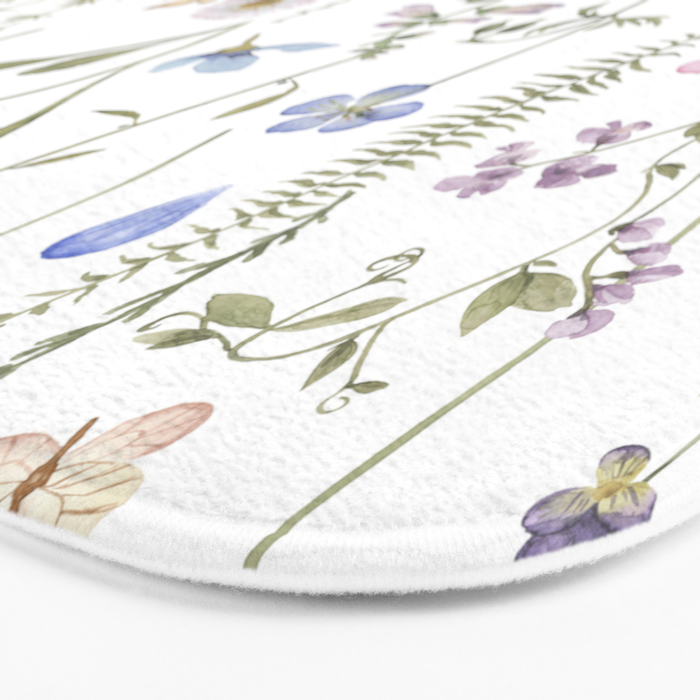 Hygge Summer Wildflowers Meadow Bath Mat Gallery Image 3