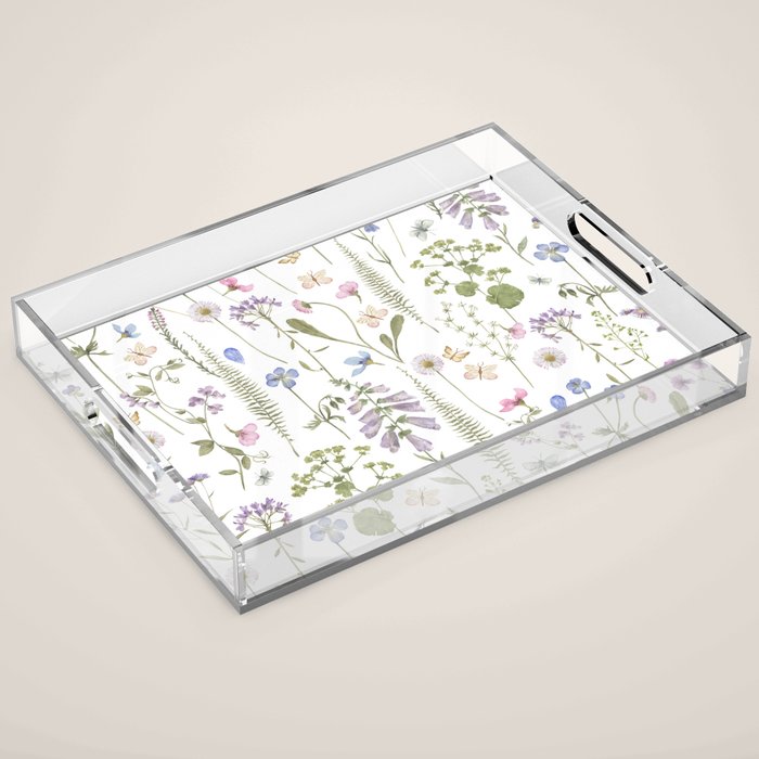 Hygge Summer Wildflowers Meadow Acrylic Tray Gallery Image 1