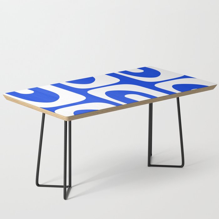Mid Century Modern Royal Blue Piquet Bold Minimal Abstract Coffee Table Gallery Image 1