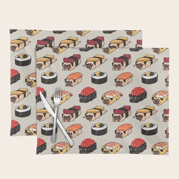 Sushi Pug Placemat Gallery Image 1