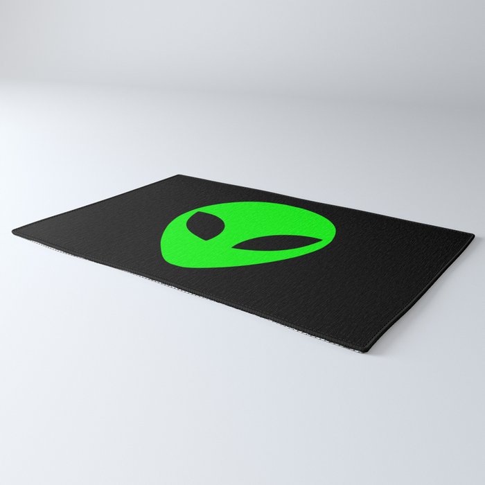 Black and Green Alien Head Shape Rug Gallery Image 3