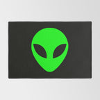Black and Green Alien Head Shape Rug Gallery Image 2