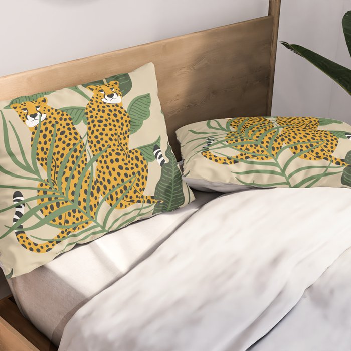 Palm Jungle Cheetah Prints Pillow Sham Gallery Image 2