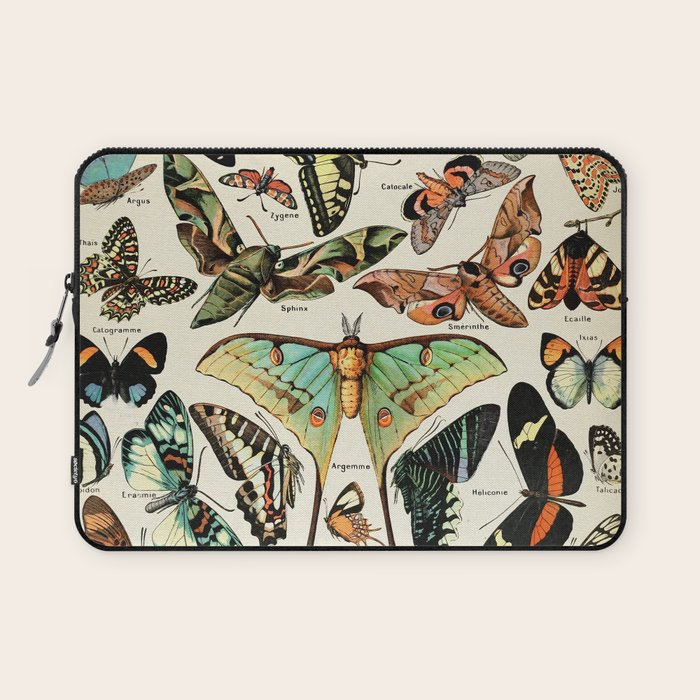 Papillon I Vintage French Butterfly Charts by Adolphe Millot Laptop Sleeve Gallery Image 1