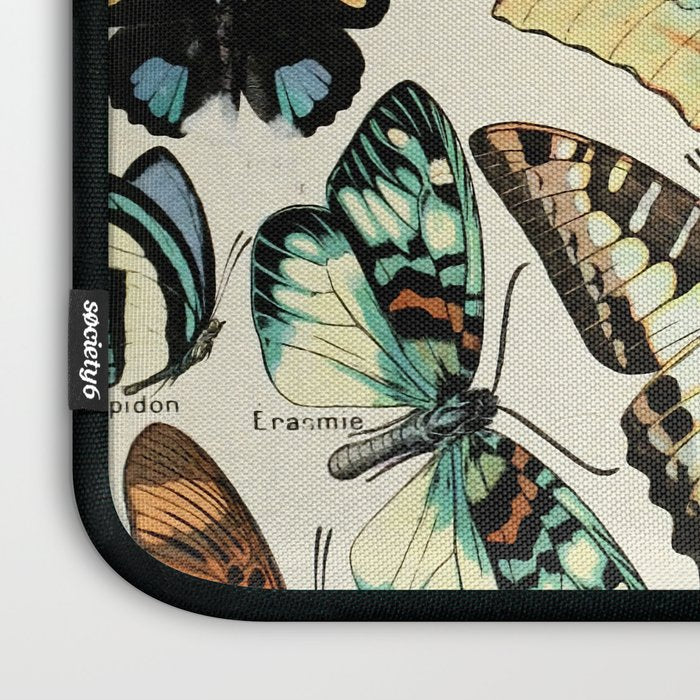 Papillon I Vintage French Butterfly Charts by Adolphe Millot Laptop Sleeve Gallery Image 3