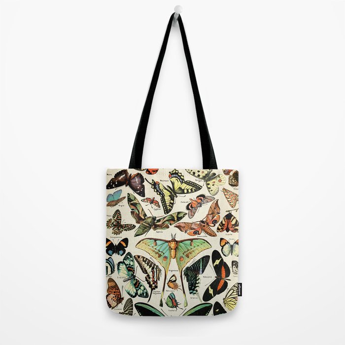 Papillon I Vintage French Butterfly Charts by Adolphe Millot Tote Bag Gallery Image 2