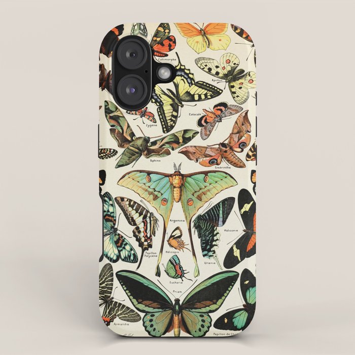 Papillon I Vintage French Butterfly Charts by Adolphe Millot iPhone Case Gallery Image 1