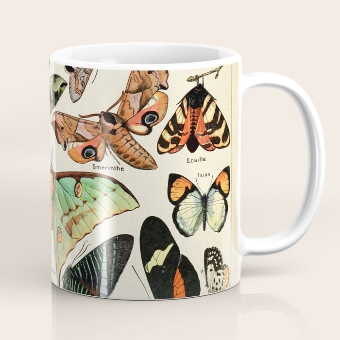 Papillon I Vintage French Butterfly Charts by Adolphe Millot Coffee Mug Gallery Image 1