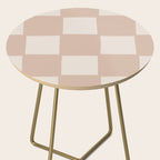 Playful check in sandy beige Side Table Gallery Image 2