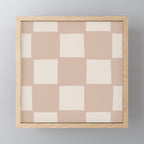 Playful check in sandy beige Mini Art Print Gallery Image 1