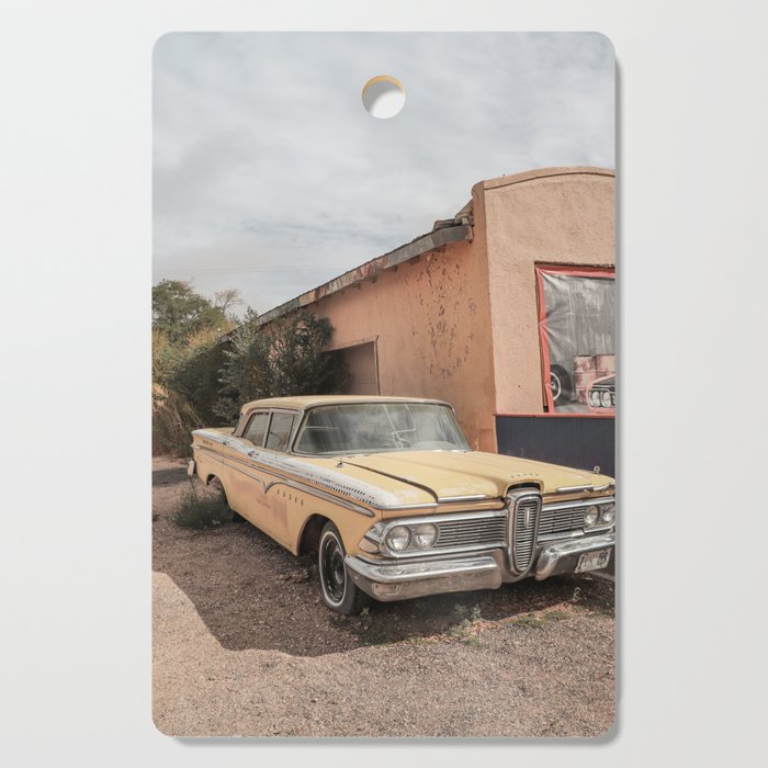 Vintage American Car Art Print | Famous Route 66 Scene Arizona Photo | USA Color Travel Photography Cutting Board Gallery Image 1