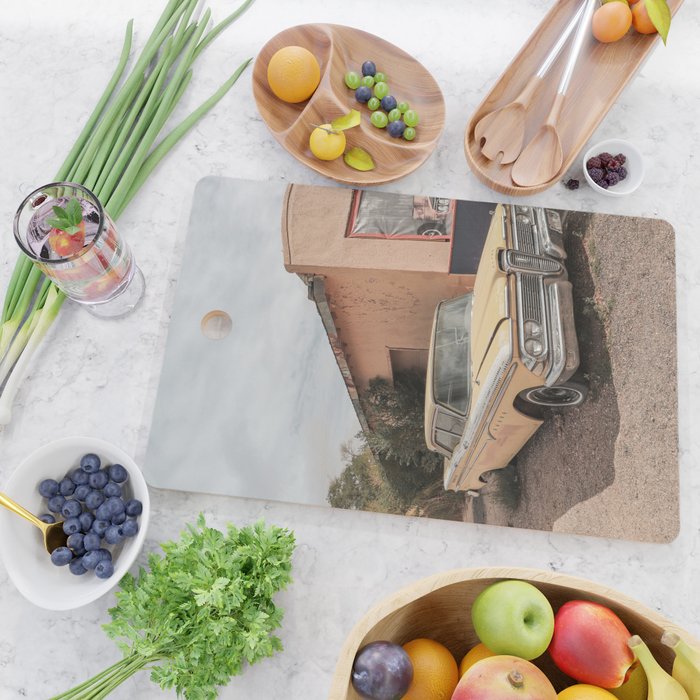 Vintage American Car Art Print | Famous Route 66 Scene Arizona Photo | USA Color Travel Photography Cutting Board Gallery Image 2