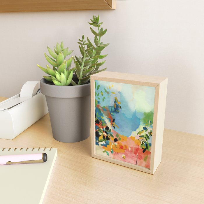 garden with sea view and olive tree Mini Art Print Gallery Image 2