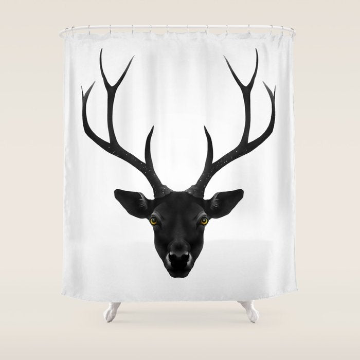 The Black Deer Shower Curtain Gallery Image 1
