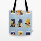 People on balconies Tote Bag Gallery Image 1