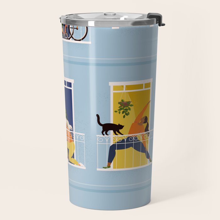 People on balconies Travel Mug Gallery Image 2