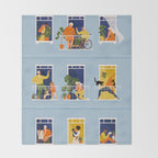 People on balconies Throw Blanket Gallery Image 2