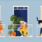 People on balconies Coffee Mug Gallery Image 2