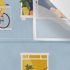 People on balconies Wall Tapestry Gallery Image 3