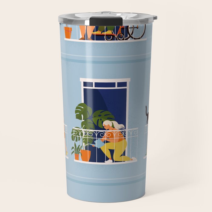 People on balconies Travel Mug Gallery Image 1