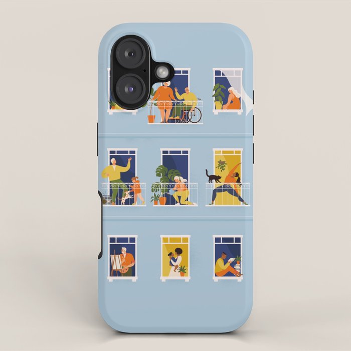 People on balconies iPhone Case Gallery Image 1