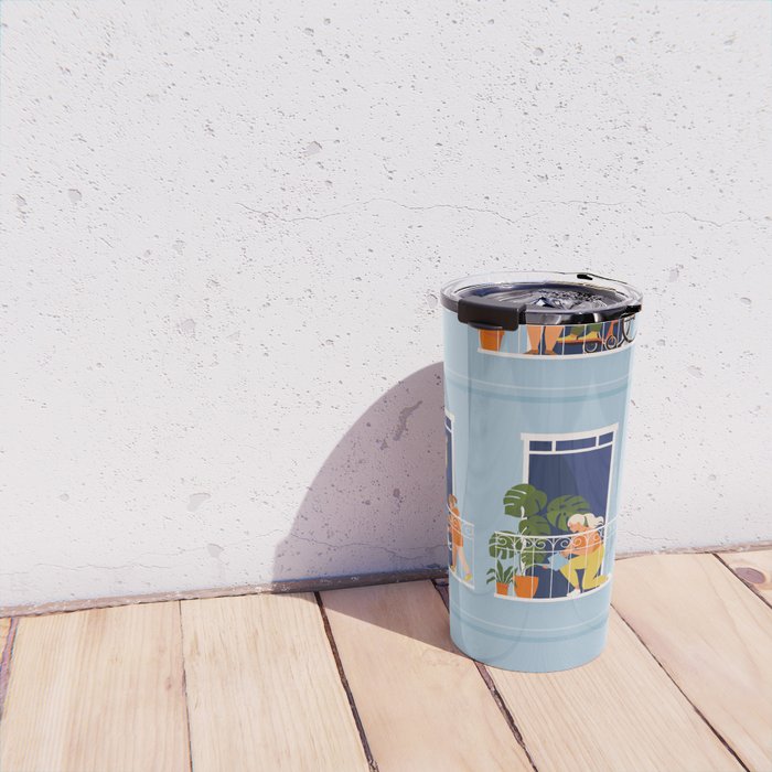People on balconies Travel Mug Gallery Image 4