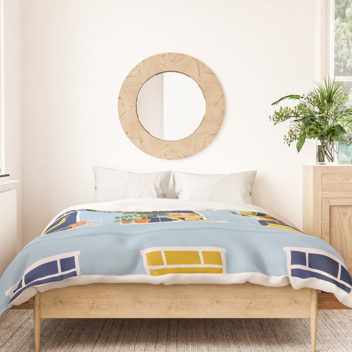 People on balconies Duvet Cover Gallery Image 3