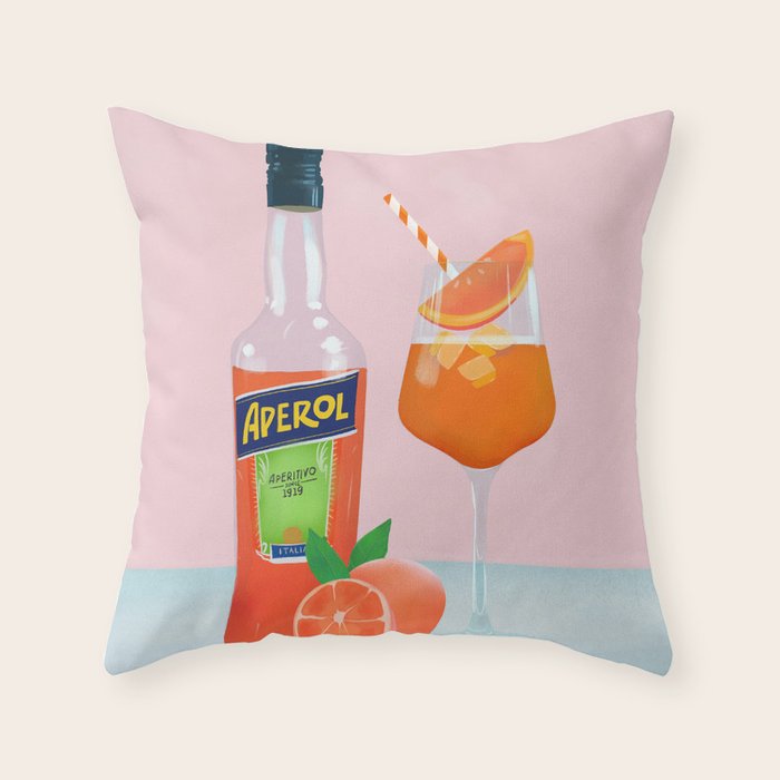 Aperol Spritz Throw Pillow Gallery Image 1