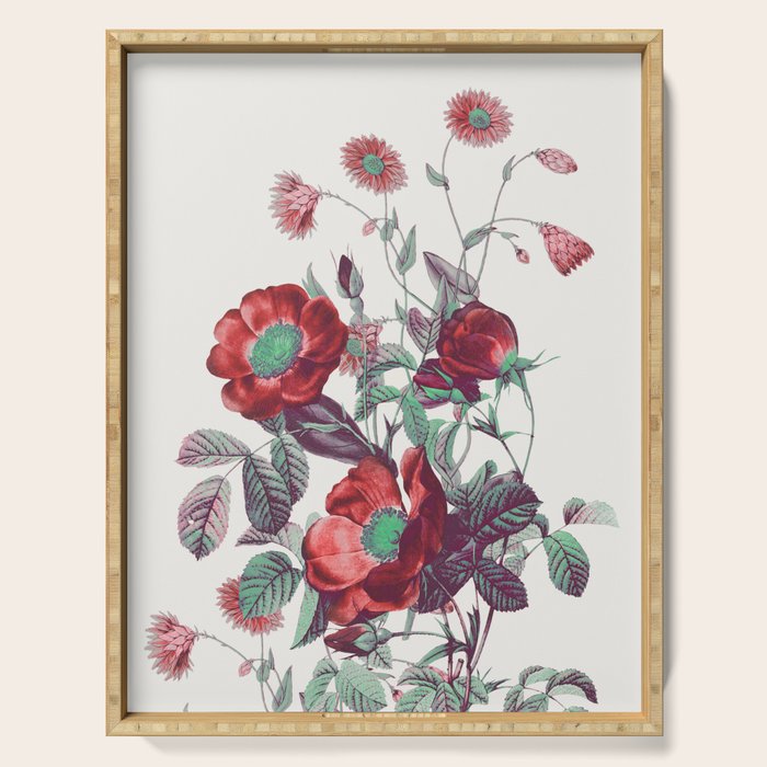 red flowers Serving Tray Gallery Image 1