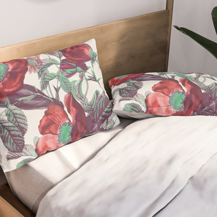 red flowers Pillow Sham Gallery Image 2