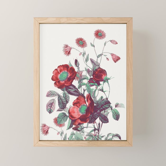 red flowers Mini Art Print Gallery Image 1