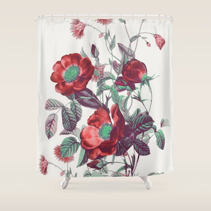 red flowers Shower Curtain Gallery Image 1