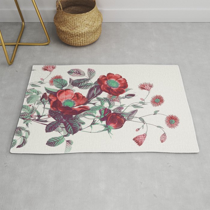 red flowers Rug Gallery Image 1