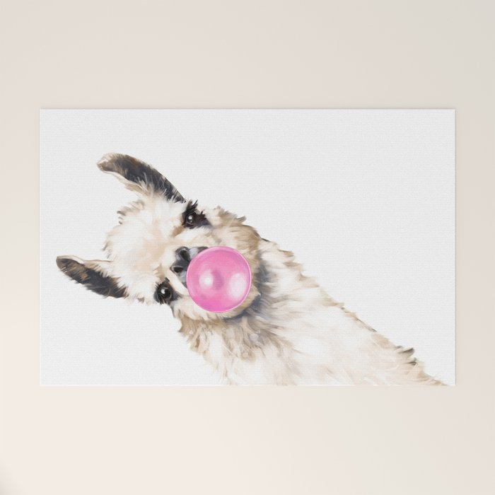 Bubble Gum Sneaky Llama Welcome Mat Gallery Image 1