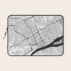 Detroit Map Gray Laptop Sleeve Gallery Image 1