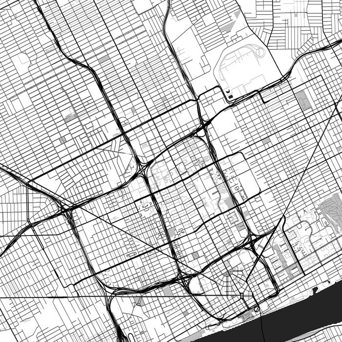 Detroit Map Gray Coffee Mug Gallery Image 2