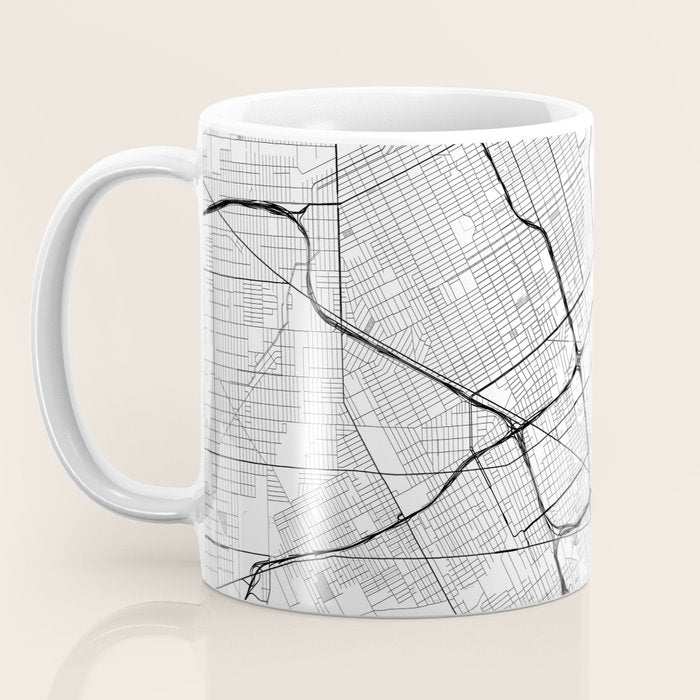 Detroit Map Gray Coffee Mug Gallery Image 3