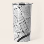 Detroit Map Gray Travel Mug Gallery Image 1