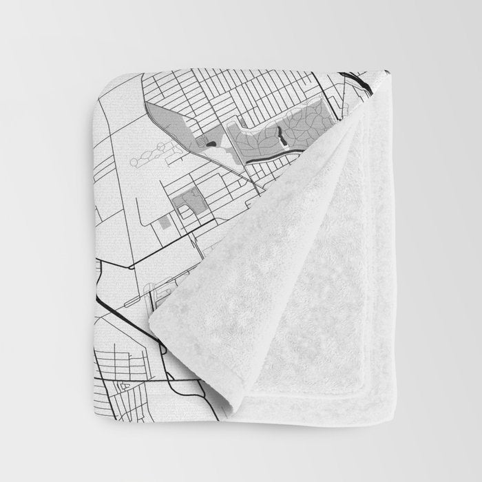 Detroit Map Gray Throw Blanket Gallery Image 3
