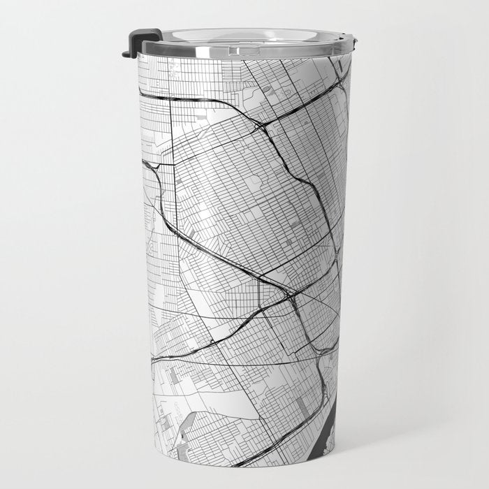 Detroit Map Gray Travel Mug Gallery Image 3